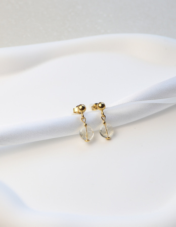 3 cm gold-plated, faceted hoop earrings