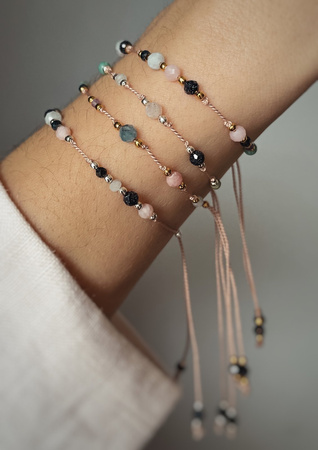 Bransoletka znak zodiaku Wodnik pozłacane kulki