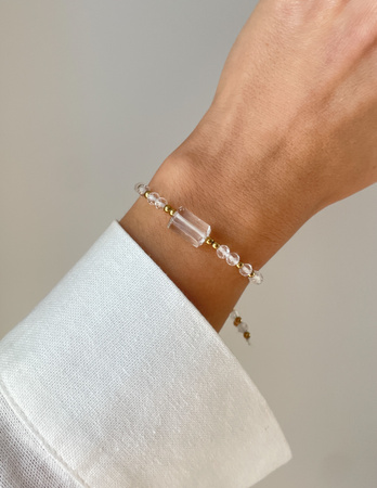 Bracelet Natural Stones Rose Quartz and Rhodochrosite