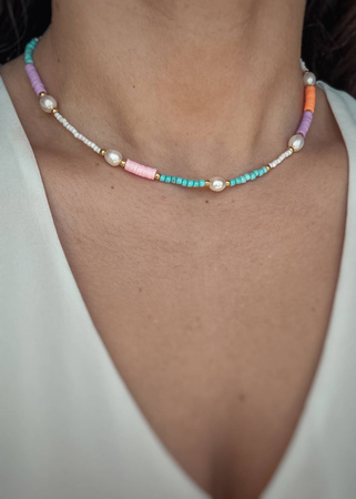 Naszyjnik Koraliki Katsuki i Perły Naturalne