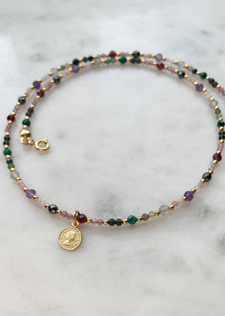 Naszyjnik Znak Zodiaku Skorpion Kamienie Naturalne z Zawieszką