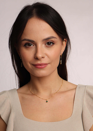 Necklace made of natural stones dendritic agate gold-plated toggle with a pendant