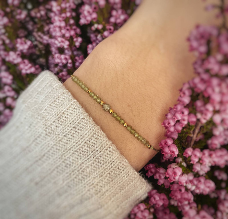 Birthstone Bracelet for August Gold-Plated Silver