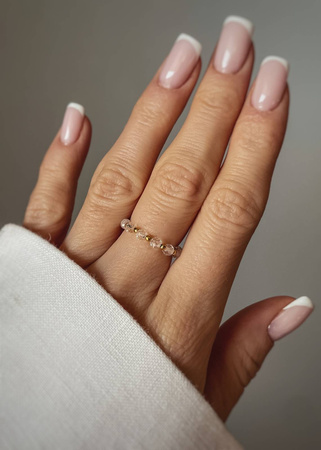 Pierścionek Elastyczny Kamienie Naturalne Kryształ Górski