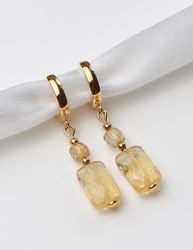 3 cm gold-plated, faceted hoop earrings