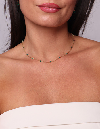 Necklace made of natural stones dendritic agate gold-plated toggle with a pendant