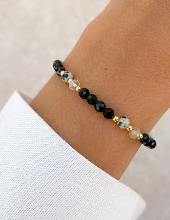 Talizman - czarny turmalin, jaspis dalmatyński, cytryn, hematyt - ochrona i dobrobyt