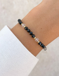 Gummi-Achat-Armband mit Hämatit - Fülle, Zuversicht, Optimismus