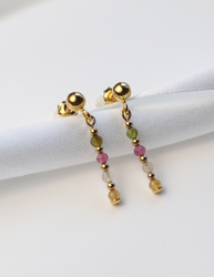3 cm gold-plated, faceted hoop earrings