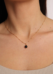 Necklace made of natural stones dendritic agate gold-plated toggle with a pendant