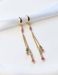 3 cm gold-plated, faceted hoop earrings