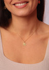 Necklace made of natural stones dendritic agate gold-plated toggle with a pendant