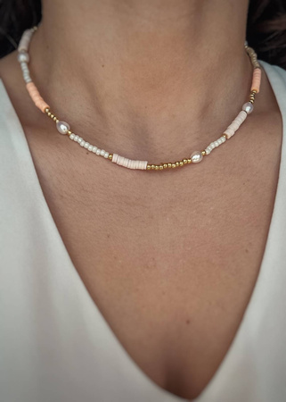 Naszyjnik Koraliki Katsuki i Perły Naturalne