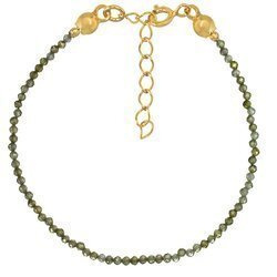 Bransoletka srebrna pozłacana z cyrkonii khaki 2 mm