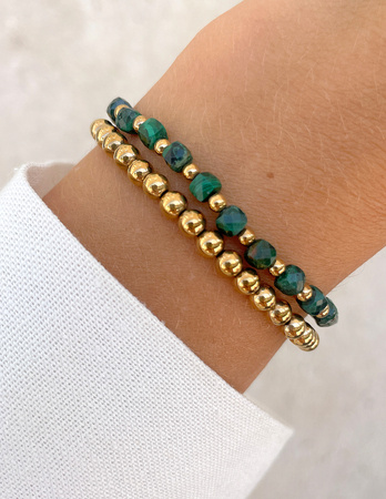 Bransoletki na gumce - malachit z hematytem