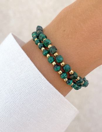 Bransoletki na gumce - malachit z hematytem