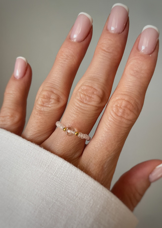 Pierścionek elastyczny kryształ górski