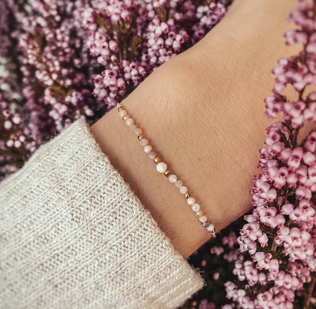 Bransoletka Kamień Urodzeniowy - Kwiecień pozłacana