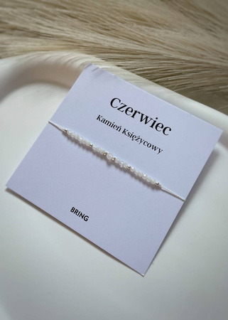 Bransoletka Kamień Urodzeniowy - Czerwiec srebrna