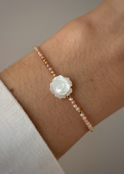 Bracelet Natural Stones Rose Quartz and Rhodochrosite