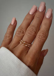 Set of Two Elastic Rings with Champagne Cubic Zirconia