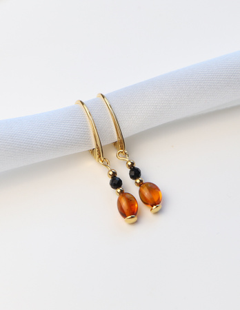 3 cm gold-plated, faceted hoop earrings