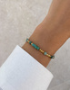 Bransoletka na gumce turkus z hematytem - rozwój duchowy, relacje, wyobraźnia