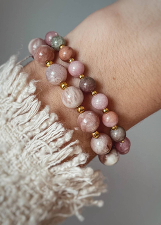 Zestaw Dwóch Bransoletek z Jadeitów i Kamieni Słonecznych