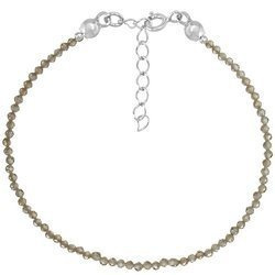 Bransoletka srebrna z cyrkonii beżowych 2 mm