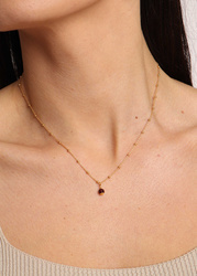 Necklace made of natural stones dendritic agate gold-plated toggle with a pendant