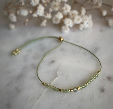 Bransoletka Kamień Urodzeniowy - Sierpień pozłacana