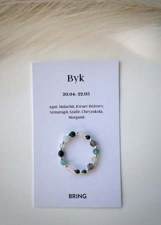 Pierścionek elastyczny znak zodiaku Byk srebrny