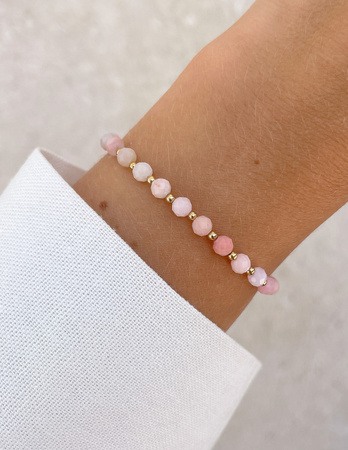 Bransoletka na gumce z opalu z hematytem - ochrona, optymizm, kreatywność