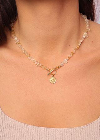 Naszyjnik cytryn toggle z zawieszką