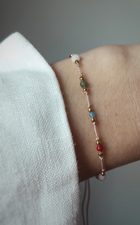 Bracelet with the zodiac sign Cancer gilded balls