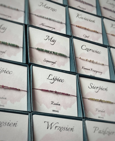 Bransoletka Kamień Urodzeniowy - Styczeń srebrna