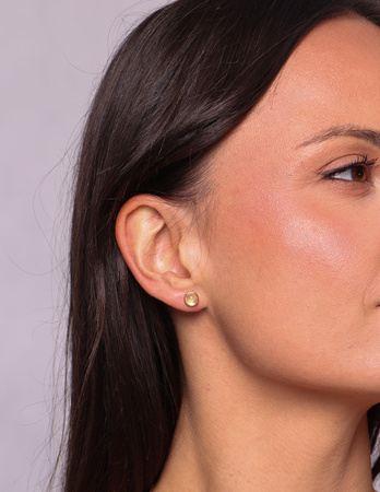 3 cm gold-plated, faceted hoop earrings