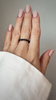 Elastic ring with natural obsidian stones