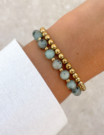 Bransoletki na gumce - jaspis z hematytem