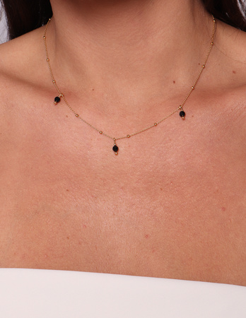 Necklace made of natural stones dendritic agate gold-plated toggle with a pendant