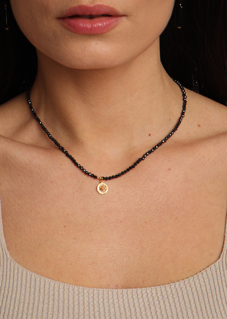 Naszyjnik czarna cyrkonia z zawieszką