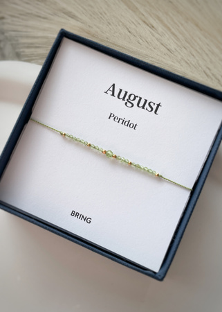 Birthstone Bracelet for August Gold-Plated Silver