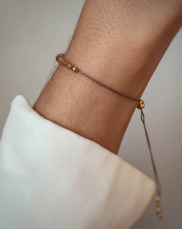 Bransoletka Kamień Urodzeniowy - Listopad pozłacana