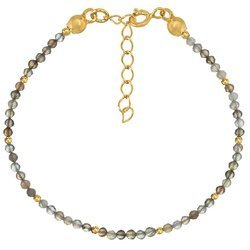 Bransoletka srebrna pozłacana z kamieni naturalnych agat botswana