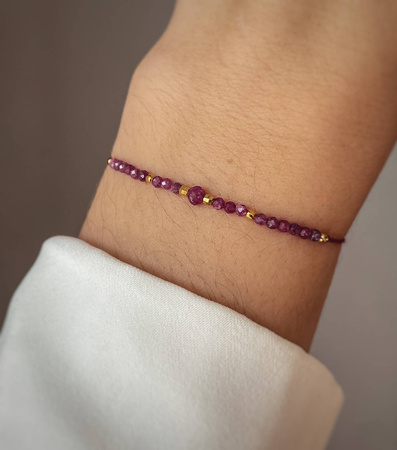 Bransoletka Kamień Urodzeniowy - Lipiec pozłacana