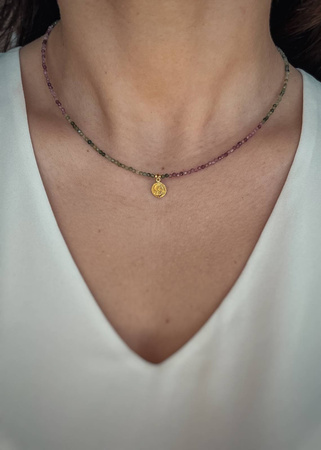 Naszyjnik Kamienie Naturalne Mix Turmalinów z zawieszką