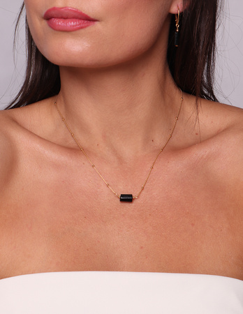 Necklace made of natural stones dendritic agate gold-plated toggle with a pendant