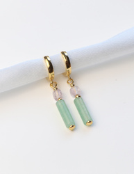3 cm gold-plated, faceted hoop earrings