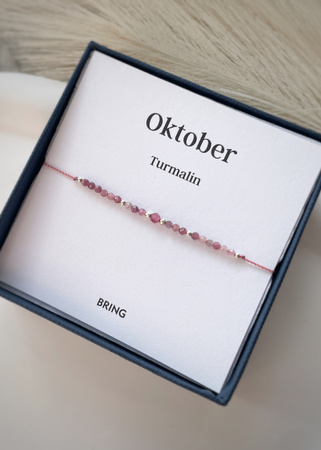 Bransoletka Kamień Urodzeniowy - Październik srebrna