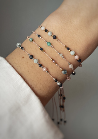 Bransoletka znak zodiaku Wodnik srebrne kulki